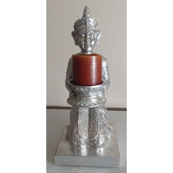 Vintage Silver Thai Princess Asian Candleholder
